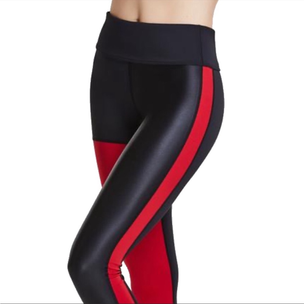 Alala Patchwork Tight - Size Small- Black/Crimson - image 4